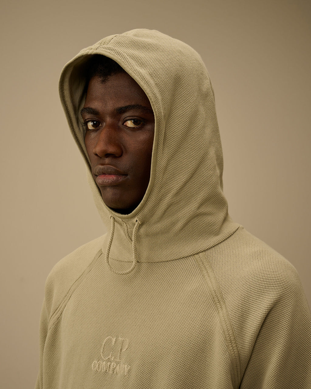 Heavy Piquet Hooded Sweatshirt, MOSS GRAY - GREEN