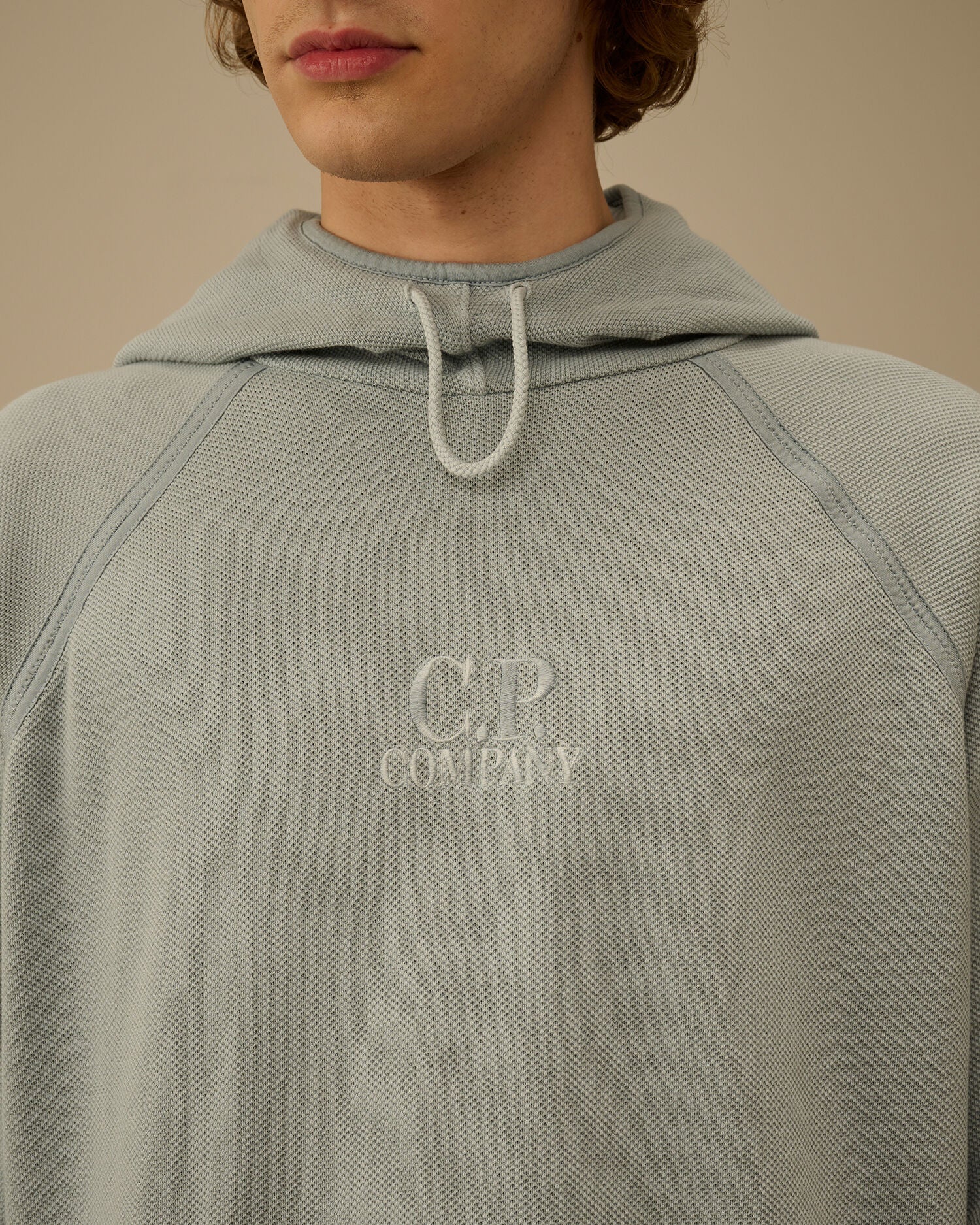 Heavy Piquet Hooded Sweatshirt, SILVER BLUE