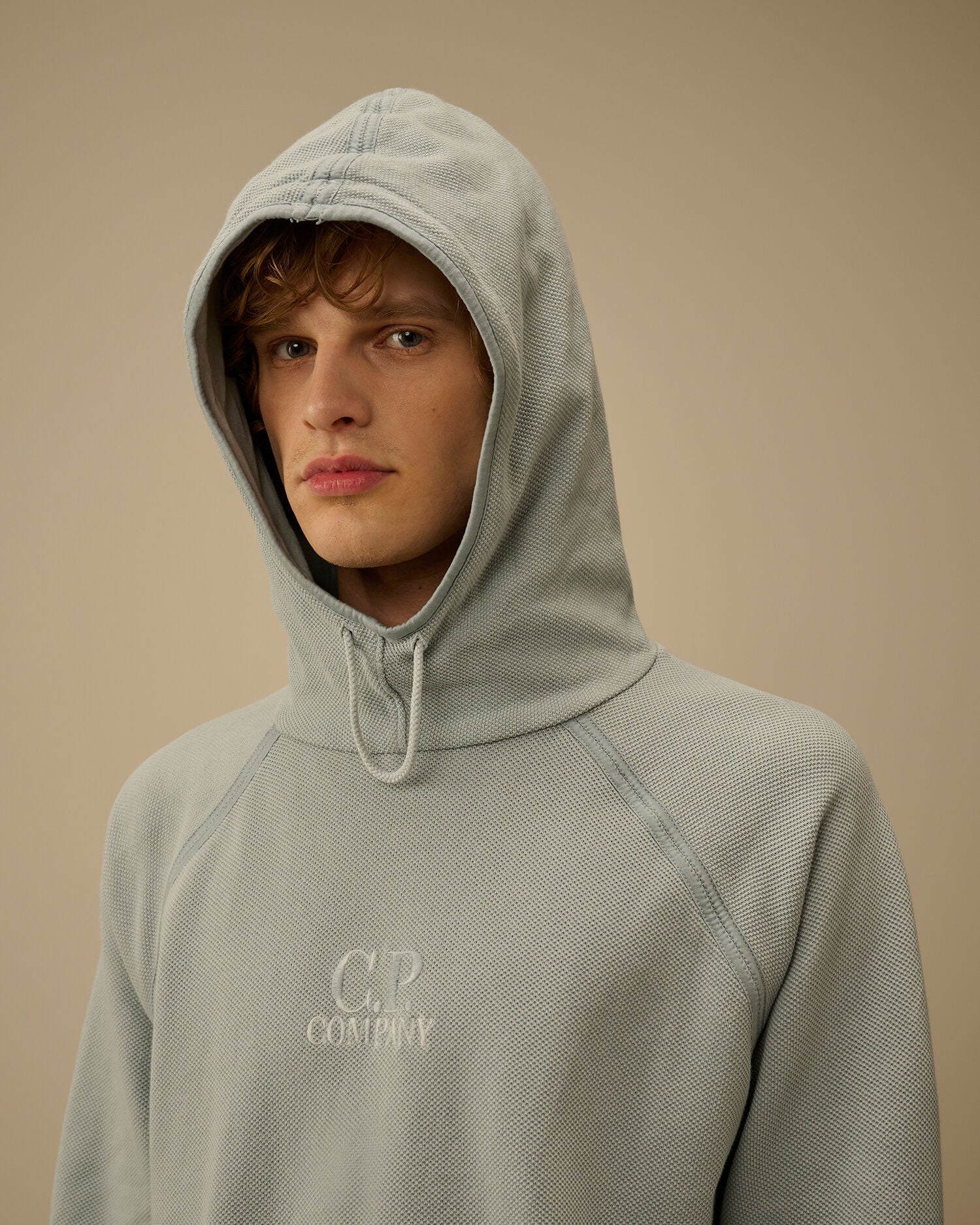 Heavy Piquet Hooded Sweatshirt, SILVER BLUE