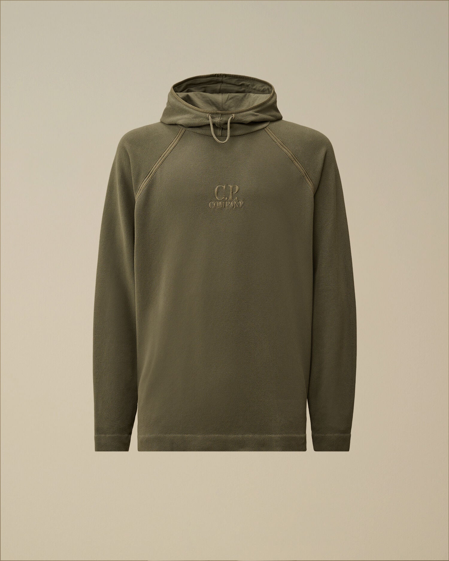 Heavy Piquet Hooded Sweatshirt, GUNMETAL - GREY