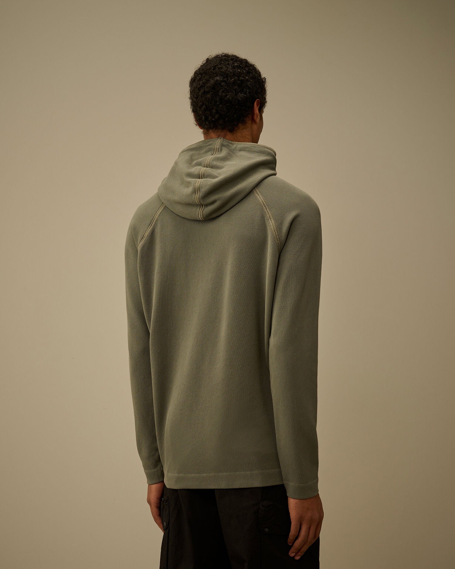 Heavy Piquet Hooded Sweatshirt, GUNMETAL - GREY