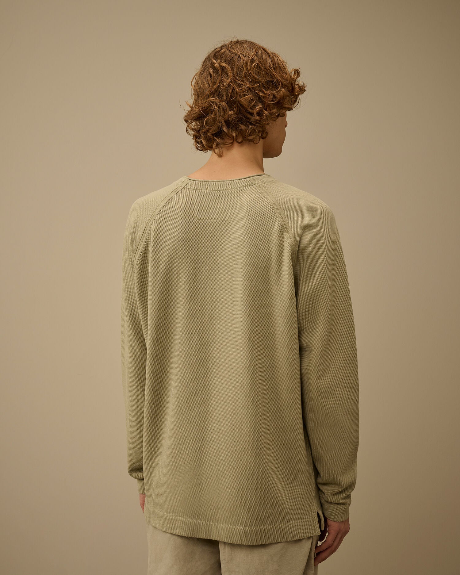 Heavy Piquet Pigment Dyed Mockneck Sweatshirt, MOSS GRAY - GREEN