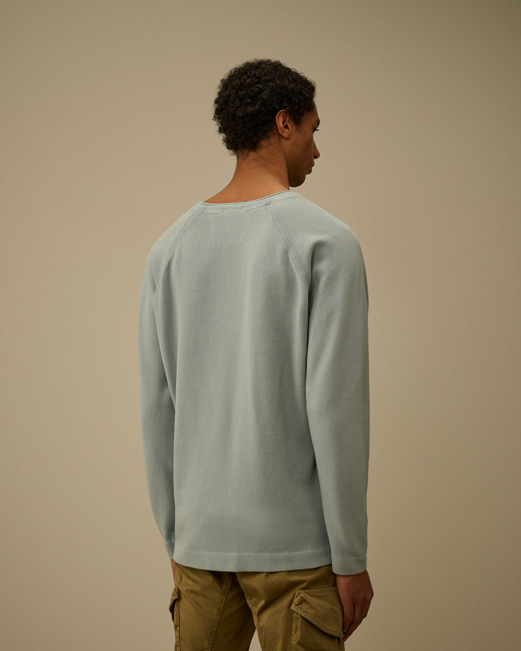 Heavy Piquet Pigment Dyed Mockneck Sweatshirt, SILVER BLUE