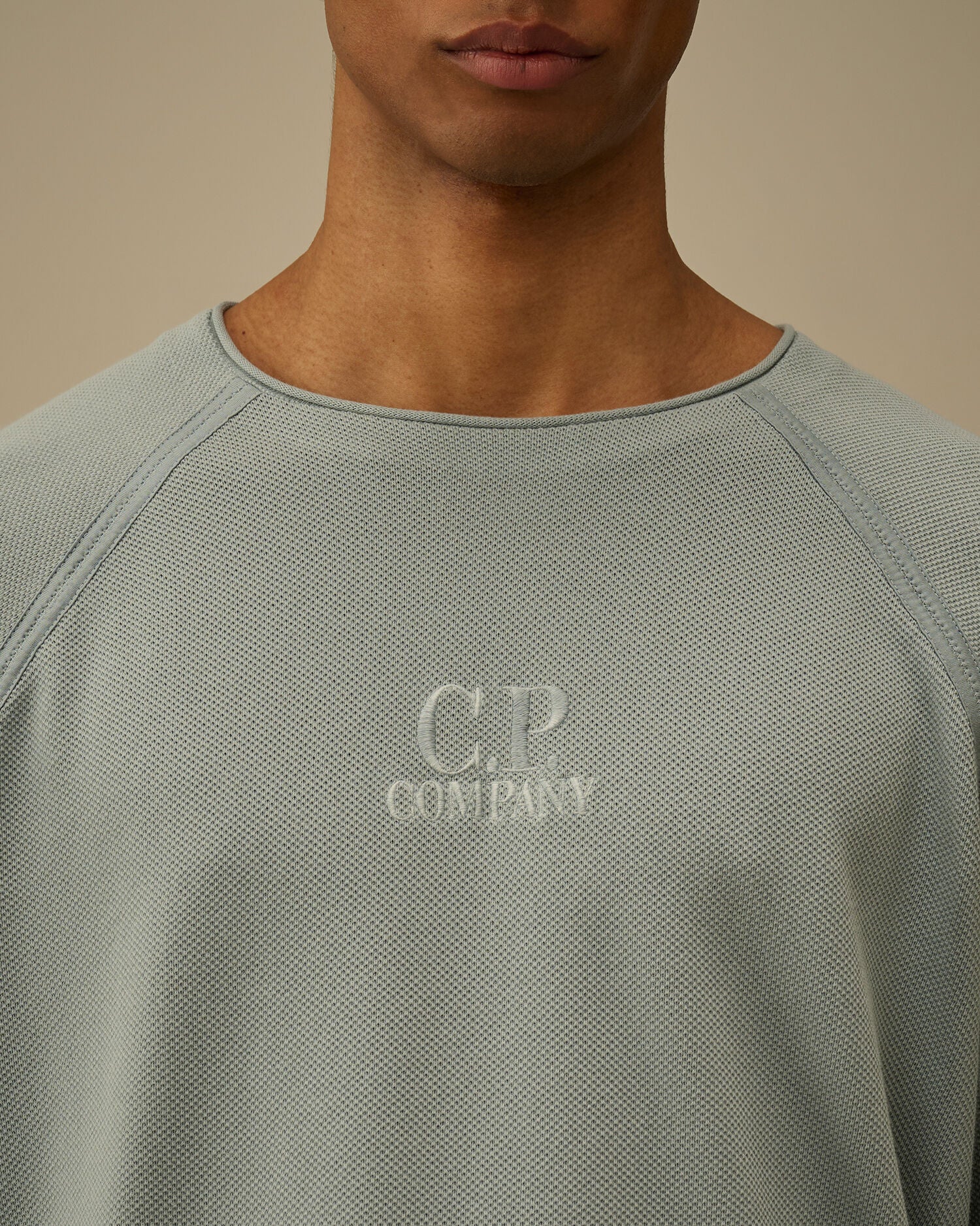 Heavy Piquet Pigment Dyed Mockneck Sweatshirt, SILVER BLUE