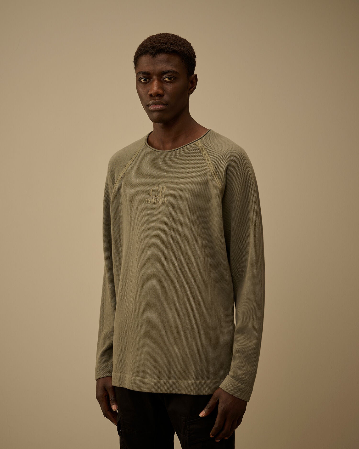 Heavy Piquet Pigment Dyed Mockneck Sweatshirt, GUNMETAL - GREY