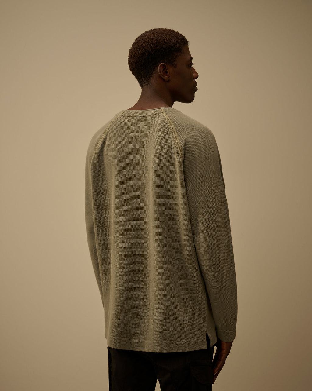 Heavy Piquet Pigment Dyed Mockneck Sweatshirt, GUNMETAL - GREY