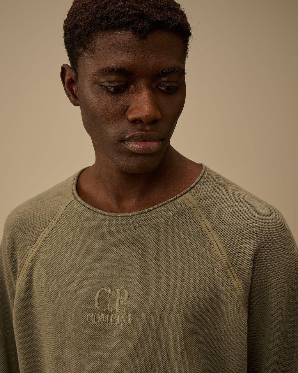 Heavy Piquet Pigment Dyed Mockneck Sweatshirt, GUNMETAL - GREY