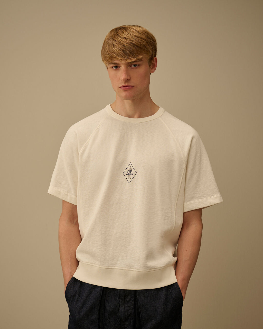 Malfilè Fleece Short Sleeve Sweatshirt, GAUZE WHITE