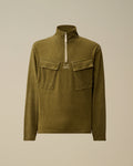 Heavy Jersey Plated Half Zip Sweatshirt, DRIED HERB - GREEN