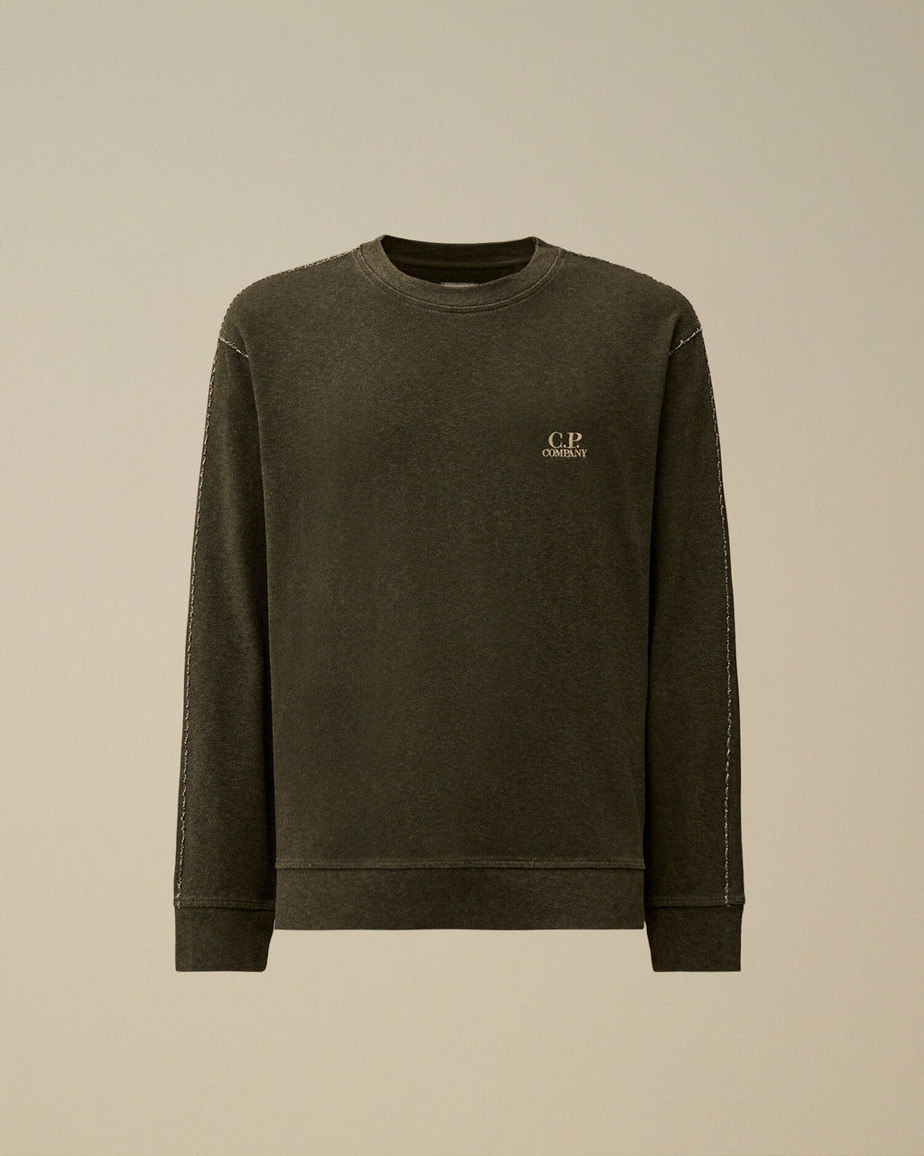 Heavy Jersey Plated Crewneck Sweatshirt, GUNMETAL - GREY