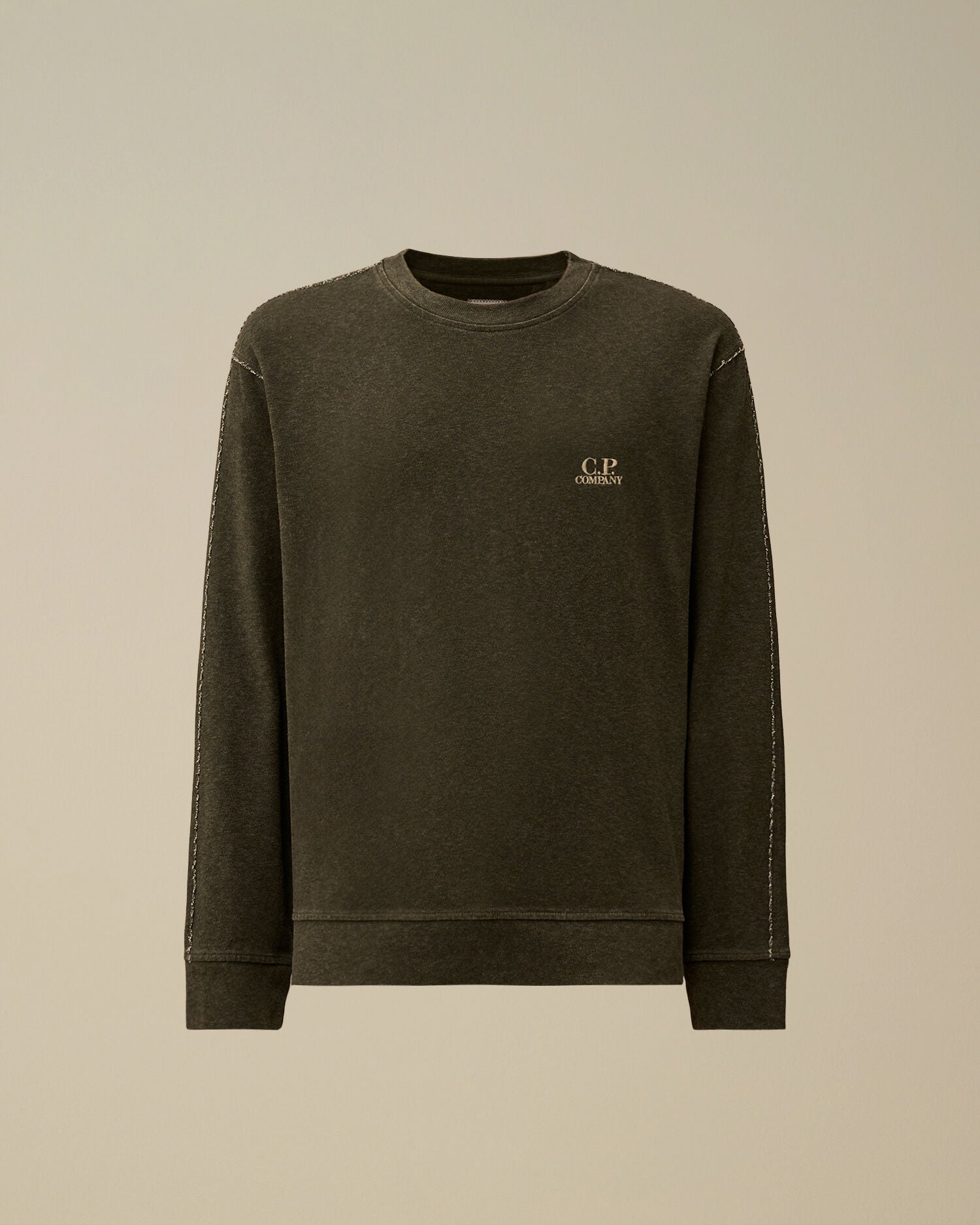 Heavy Jersey Plated Crewneck Sweatshirt, GUNMETAL - GREY
