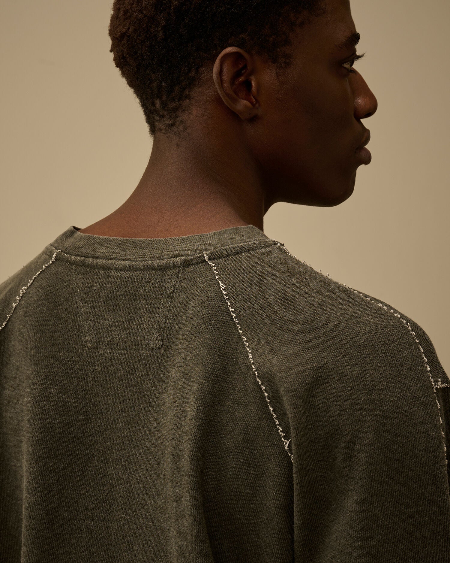 Heavy Jersey Plated Crewneck Sweatshirt, GUNMETAL - GREY