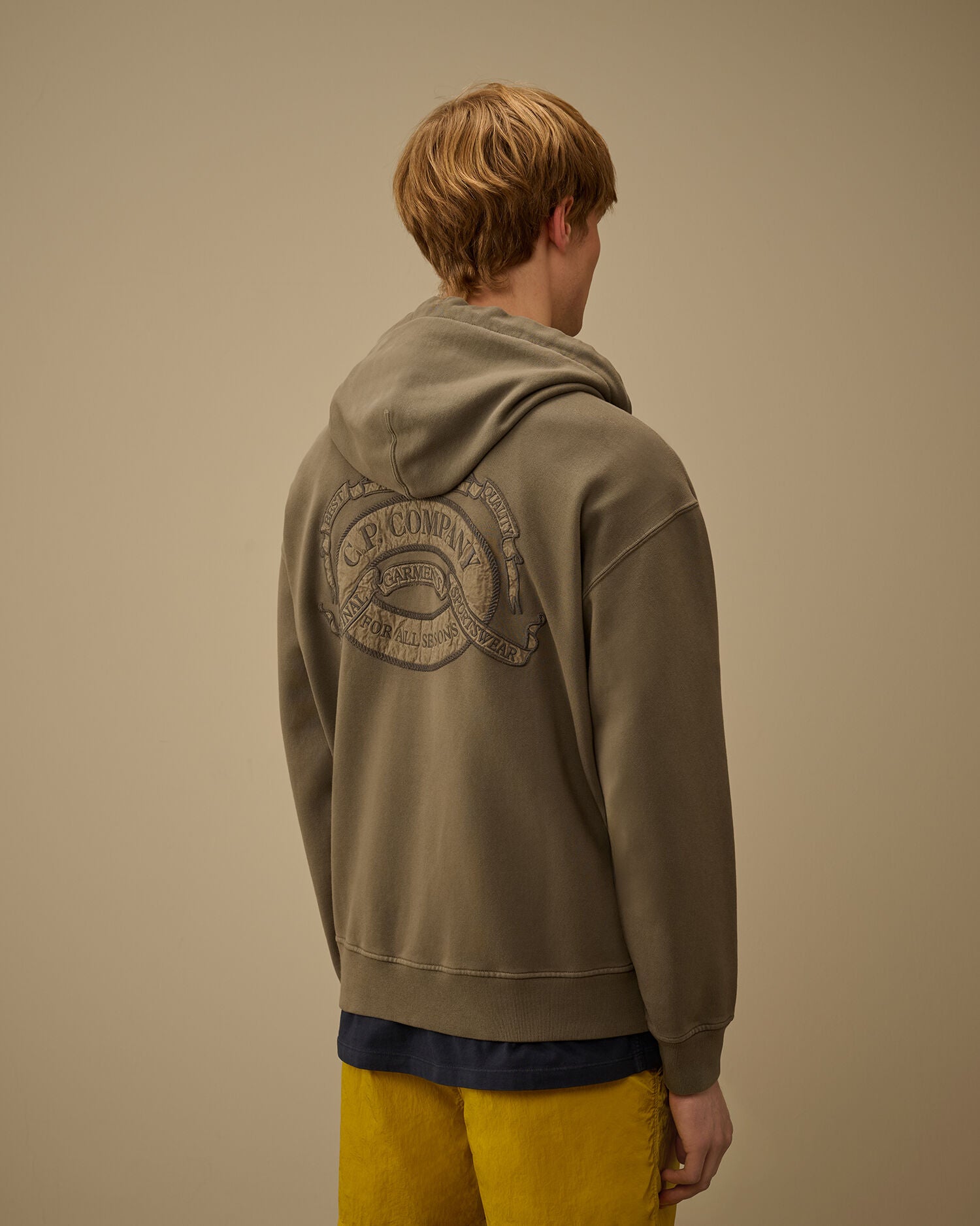 Diagonal Fleece Boxy Zip Hooded Sweatshirt, GUNMETAL - GREY