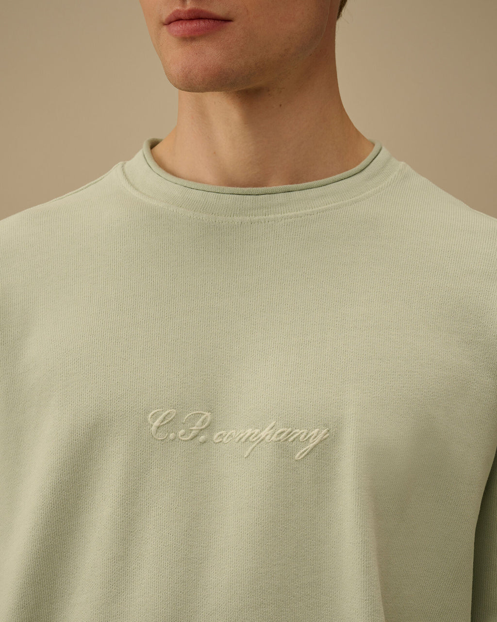 Combed Jersey 10/2 Boxy Mockneck Sweatshirt, MISTY BLUE