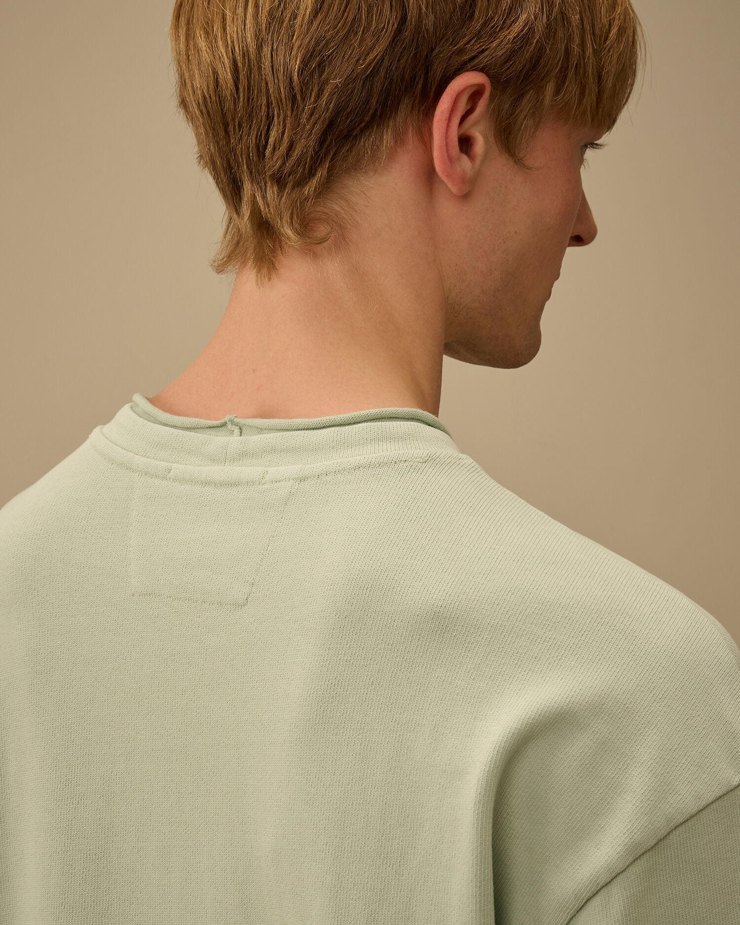 Combed Jersey 10/2 Boxy Mockneck Sweatshirt, MISTY BLUE