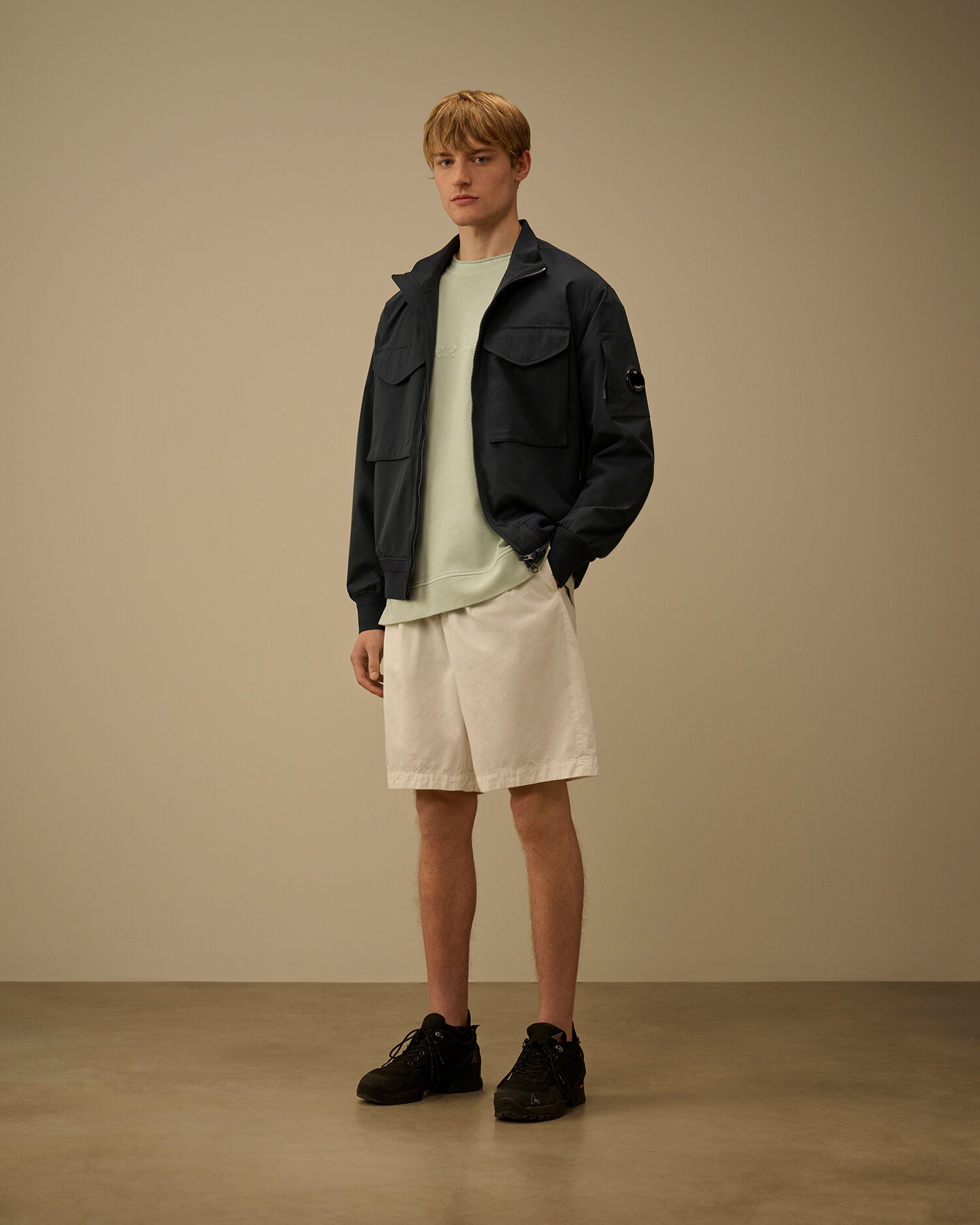 Combed Jersey 10/2 Boxy Mockneck Sweatshirt, MISTY BLUE