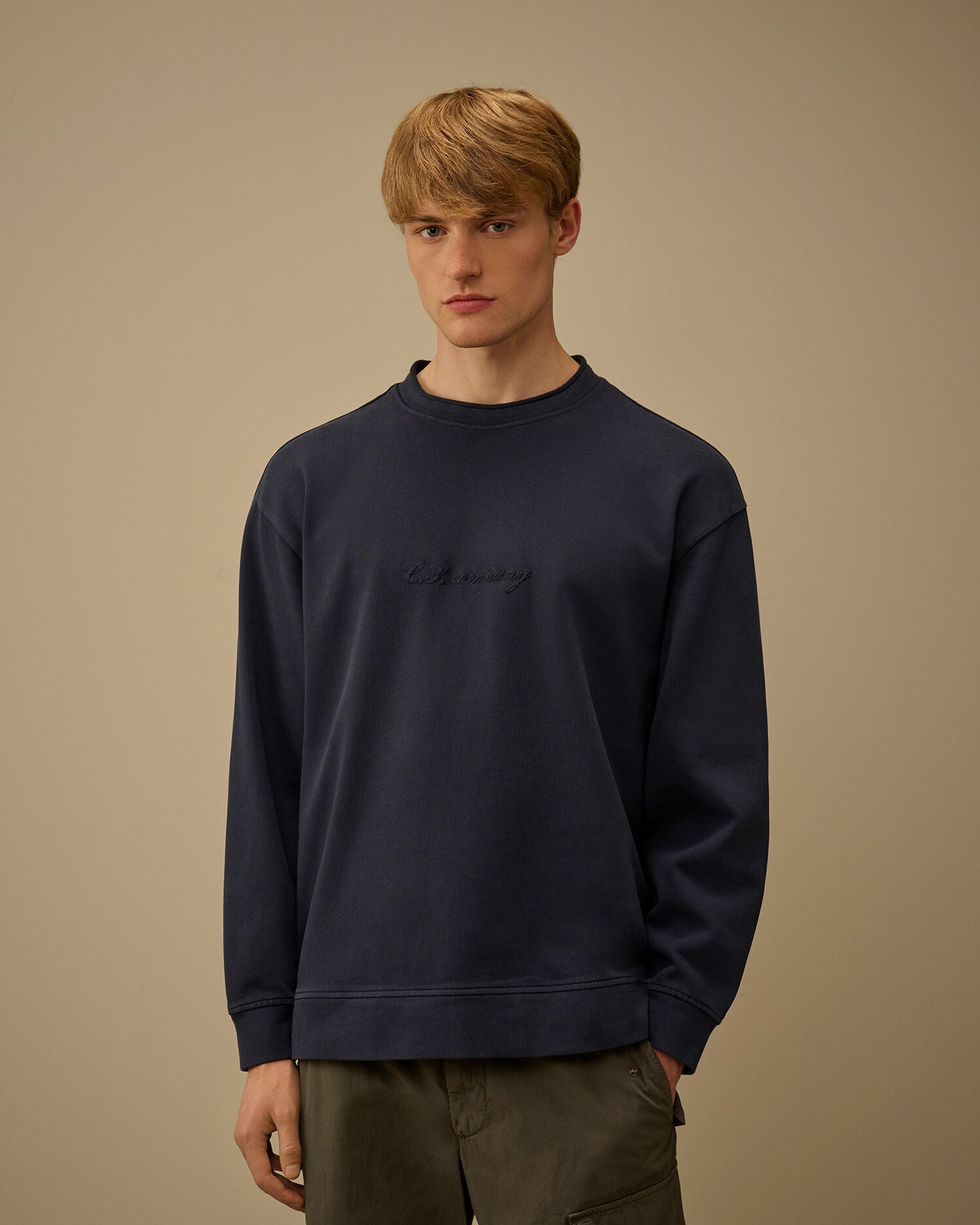 Combed Jersey 10/2 Boxy Mockneck Sweatshirt, MIDNIGHT NAVY - BLUE