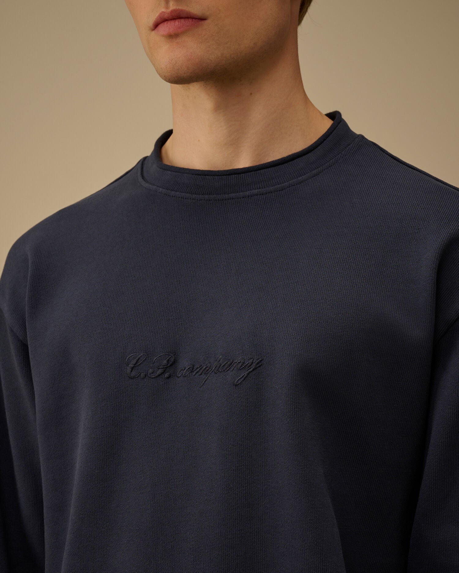 Combed Jersey 10/2 Boxy Mockneck Sweatshirt, MIDNIGHT NAVY - BLUE