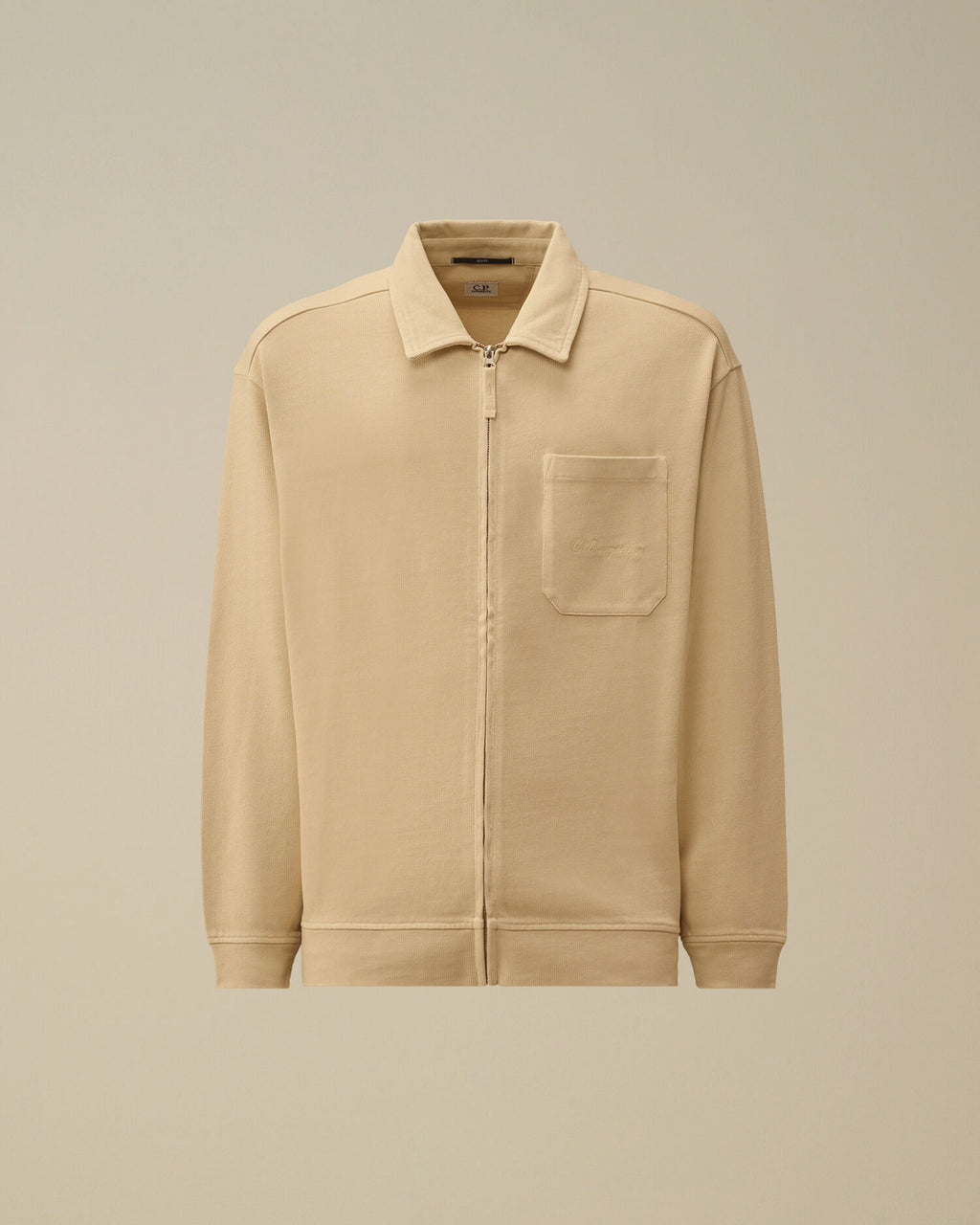 Combed Jersey 10/2 Boxy Zip Sweatshirt, FROZEN DEW - WHITE