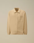 Combed Jersey 10/2 Boxy Zip Sweatshirt, FROZEN DEW - WHITE