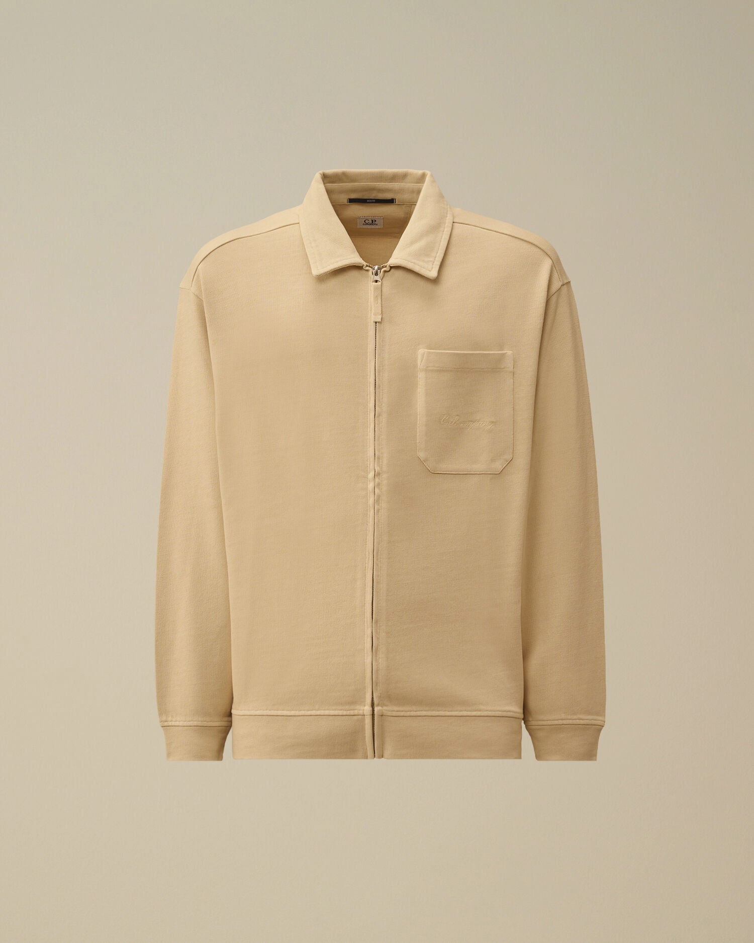 Combed Jersey 10/2 Boxy Zip Sweatshirt, FROZEN DEW - WHITE