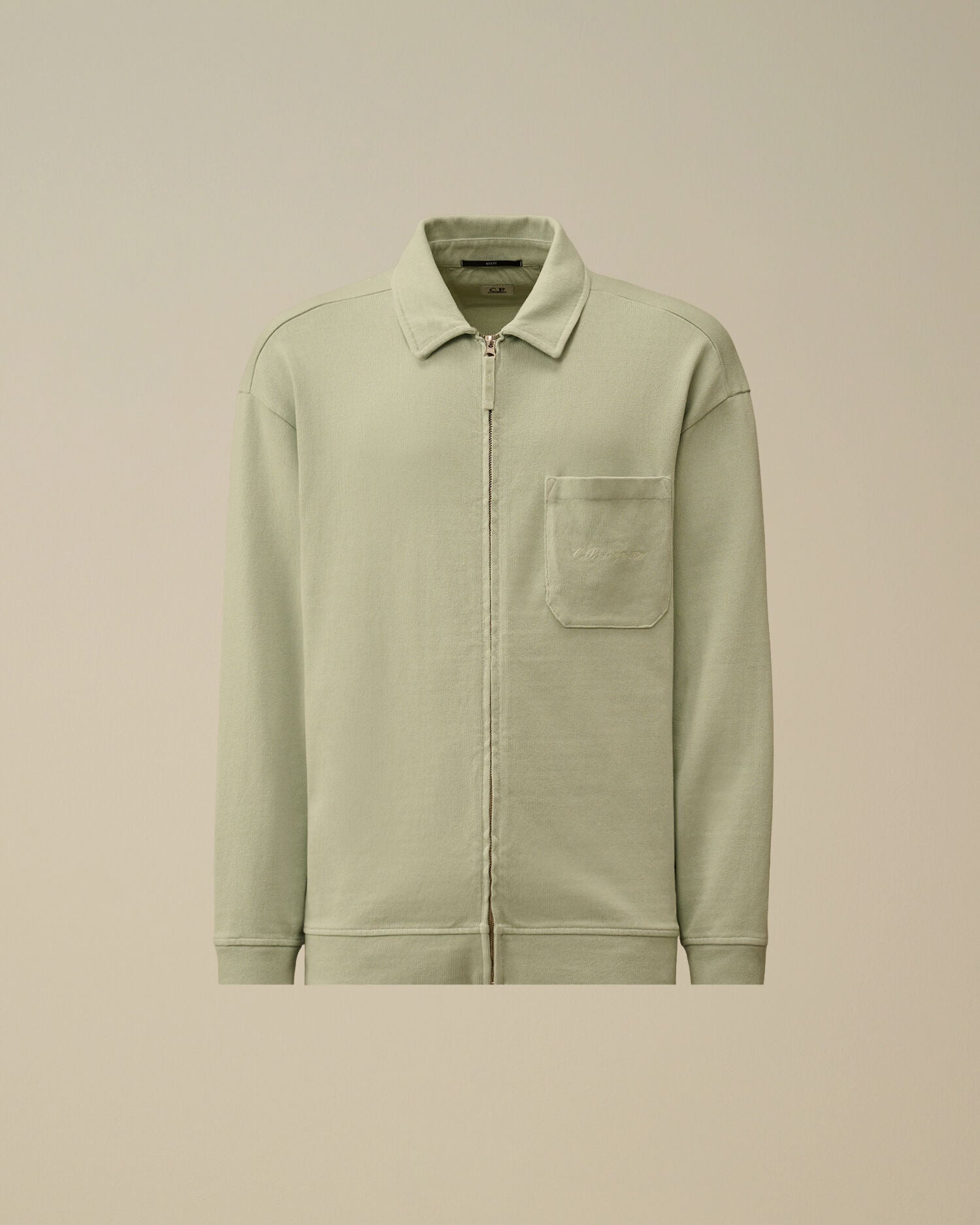 Combed Jersey 10/2 Boxy Zip Sweatshirt, MISTY BLUE