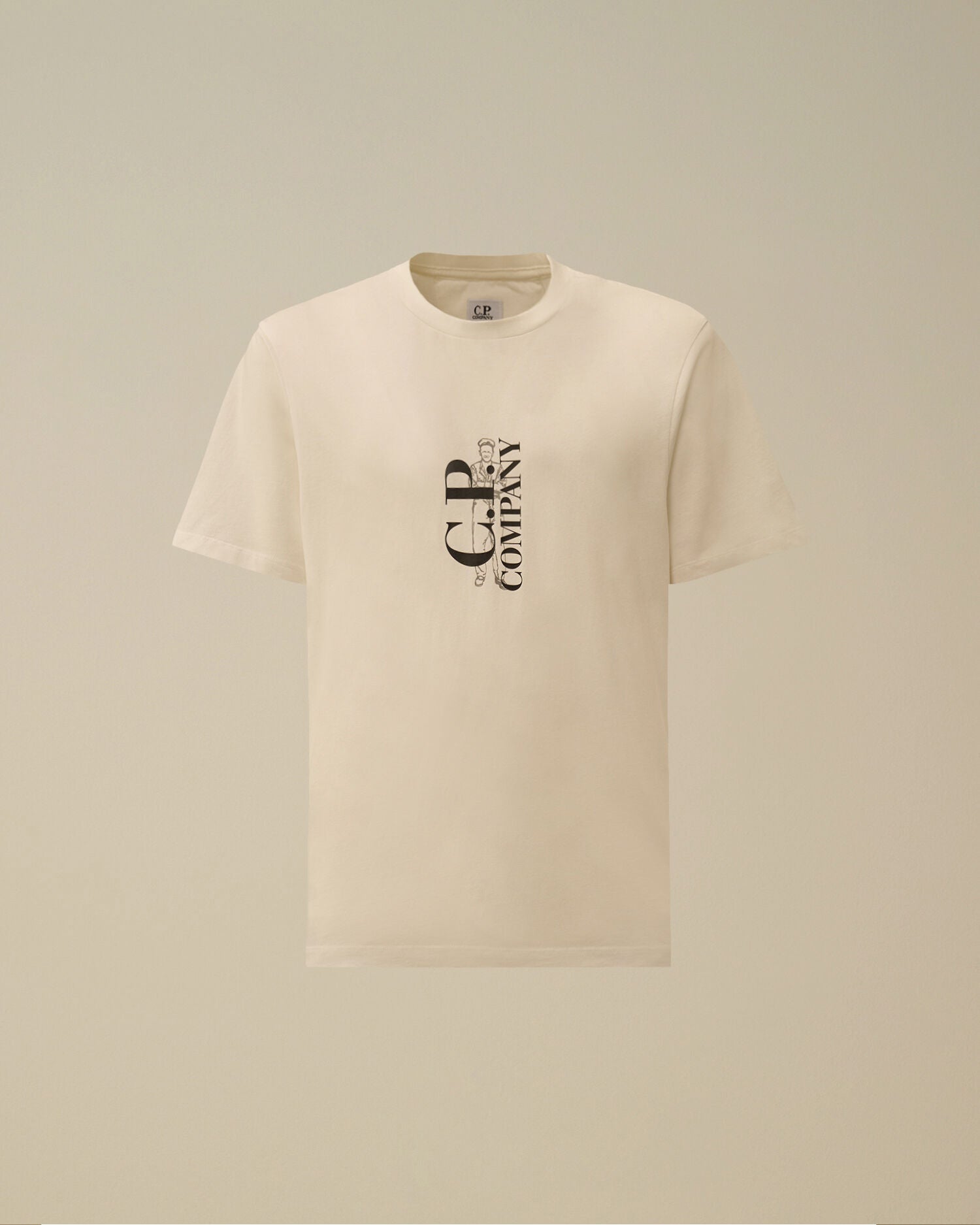 30/1 Jersey Short Sleeve Printed T-Shirt, GAUZE WHITE