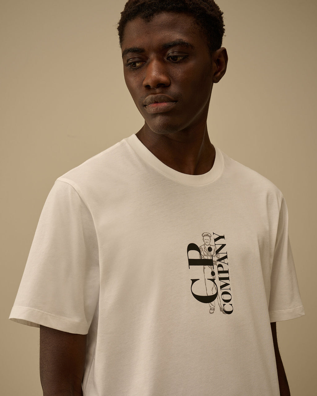 30/1 Jersey Short Sleeve Printed T-Shirt, GAUZE WHITE