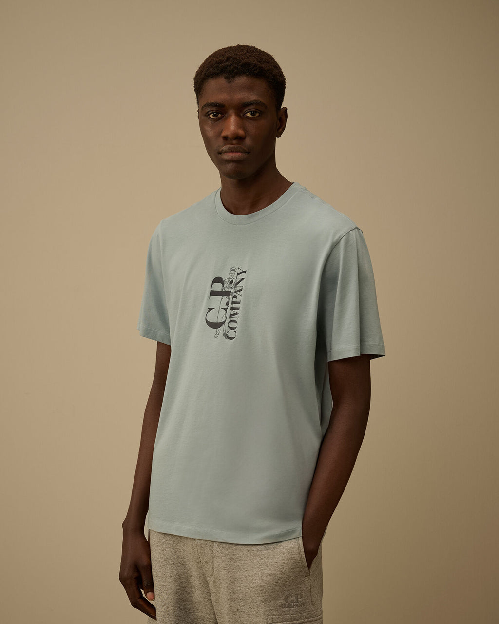 30/1 Jersey Short Sleeve Printed T-Shirt, SILVER BLUE