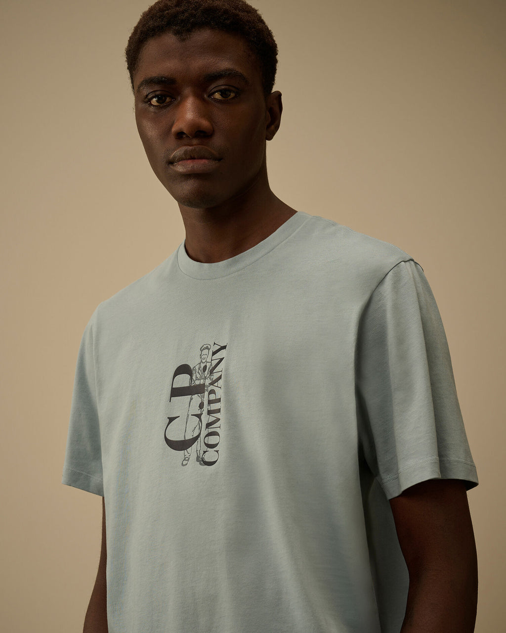 30/1 Jersey Short Sleeve Printed T-Shirt, SILVER BLUE