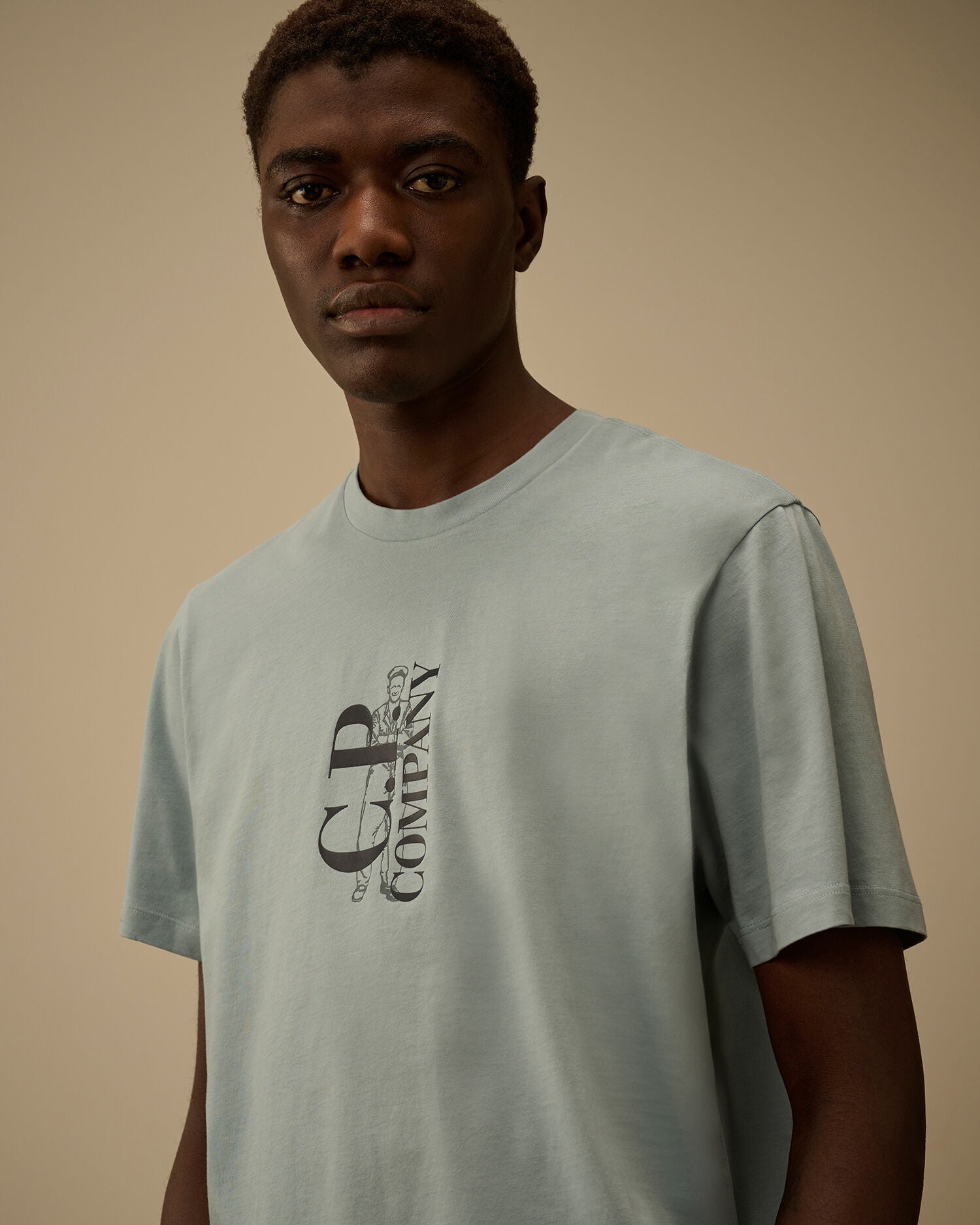 30/1 Jersey Short Sleeve Printed T-Shirt, SILVER BLUE