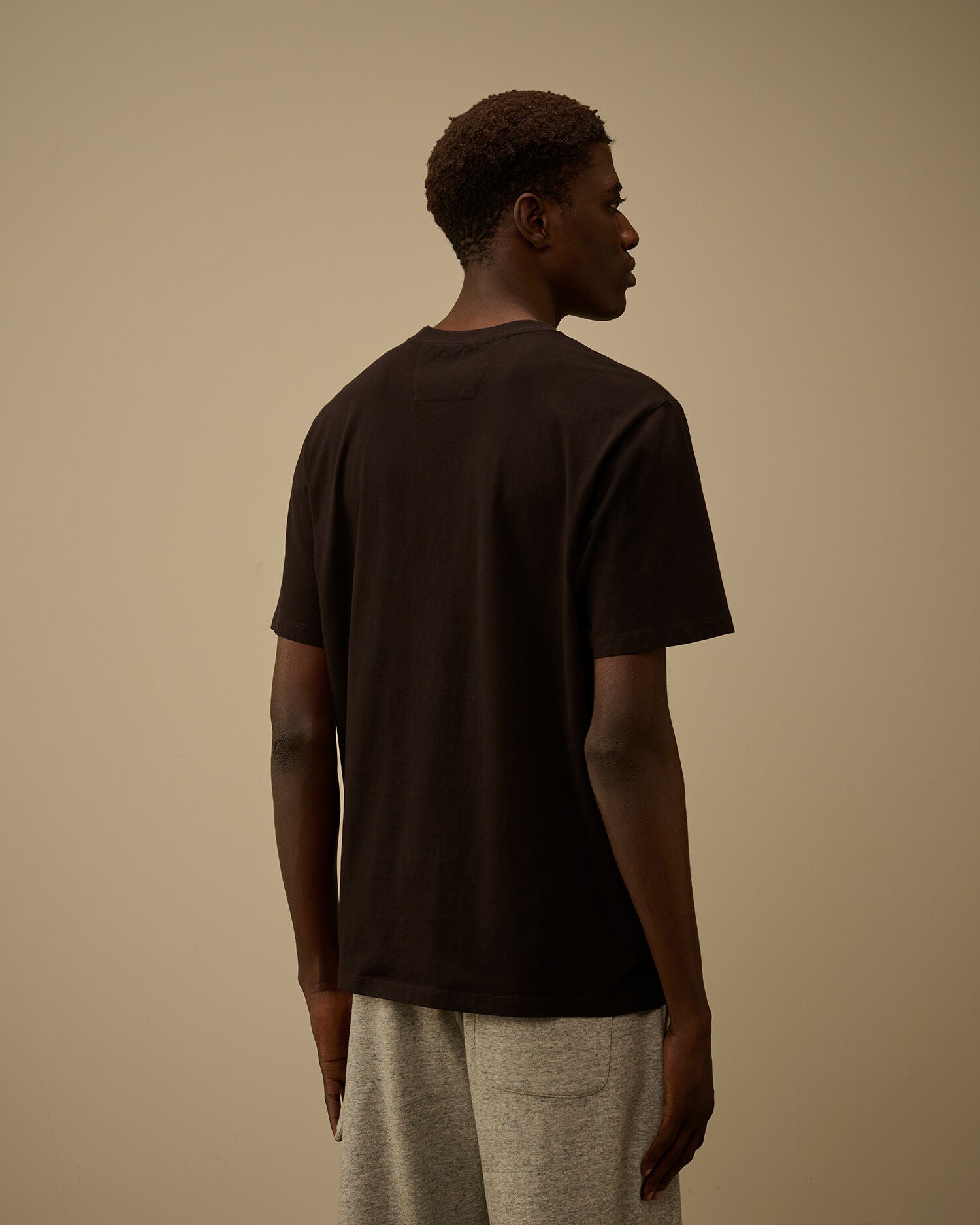 30/1 Jersey Short Sleeve Printed T-Shirt, BLACK