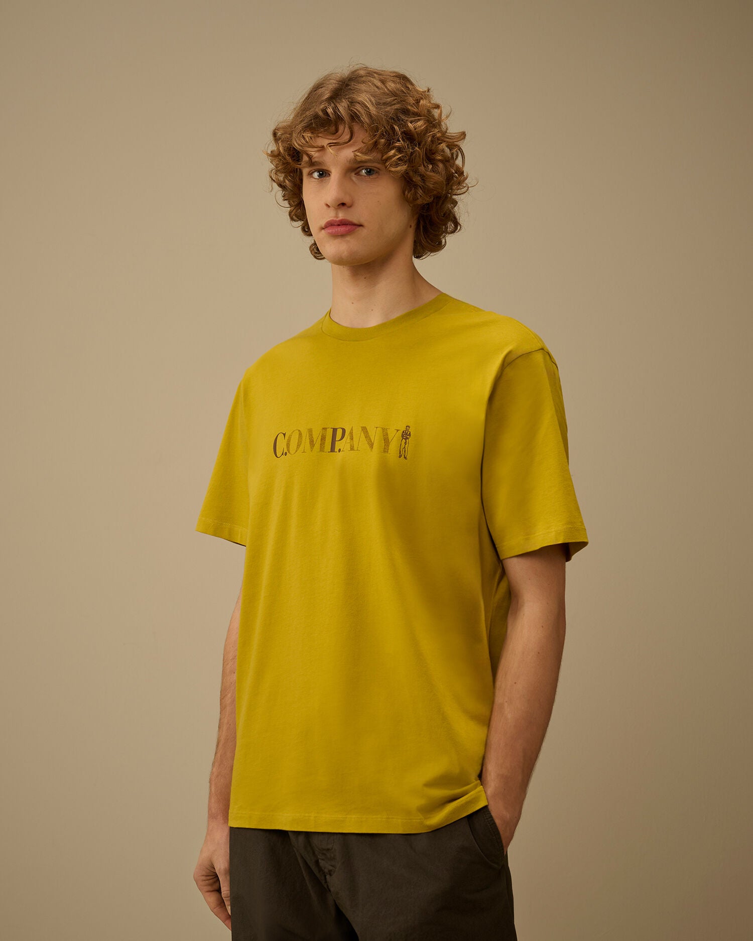 30/1 Jersey Short Sleeve Chest Logo T-Shirt, ANTIQUE MOSS -YELLOW