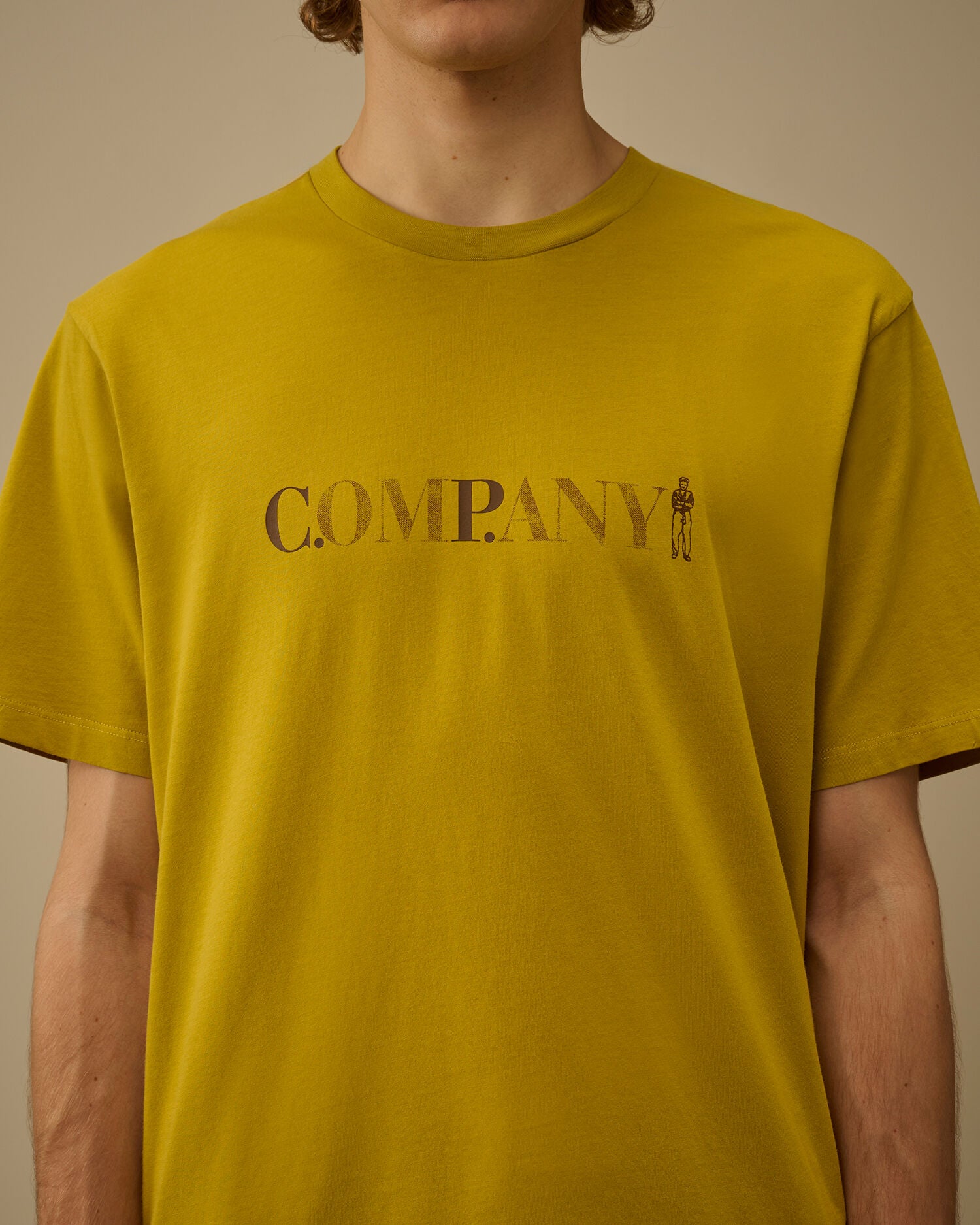 30/1 Jersey Short Sleeve Chest Logo T-Shirt, ANTIQUE MOSS -YELLOW