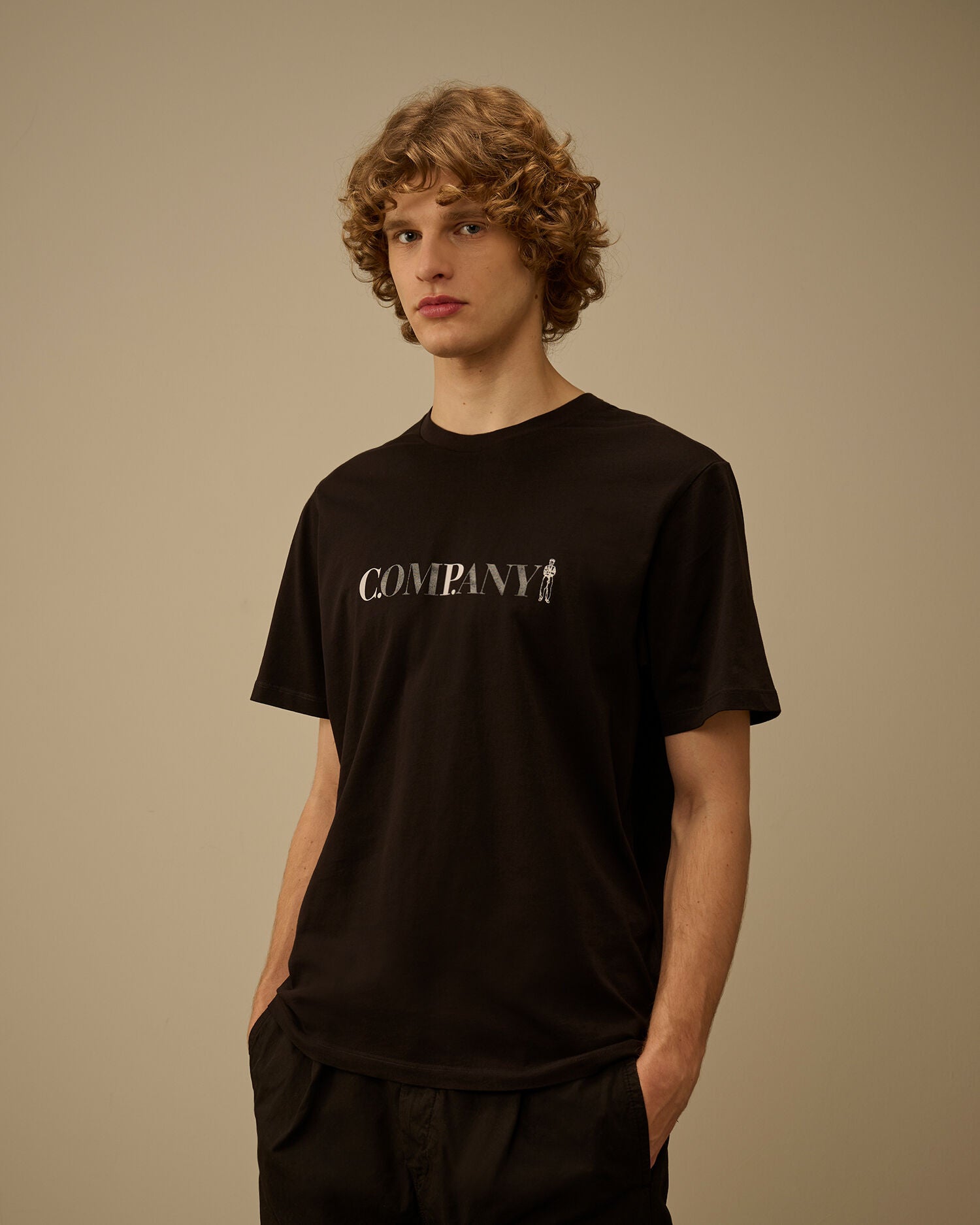 30/1 Jersey Short Sleeve Chest Logo T-Shirt, BLACK