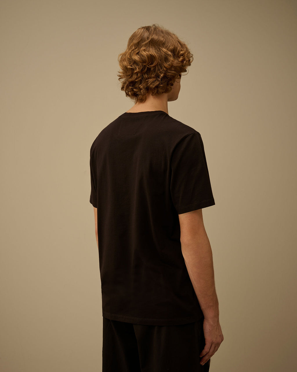 30/1 Jersey Short Sleeve Chest Logo T-Shirt, BLACK