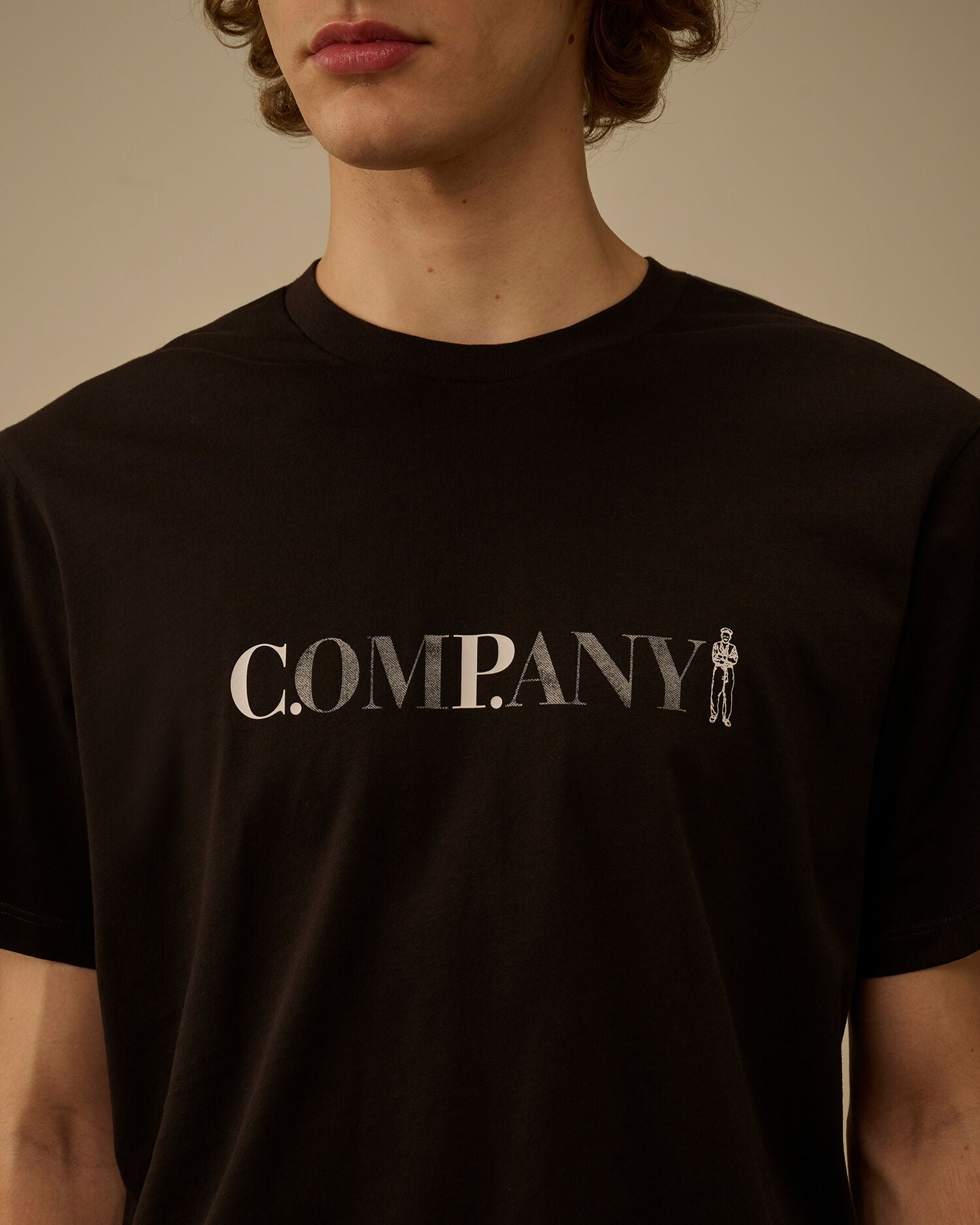 30/1 Jersey Short Sleeve Chest Logo T-Shirt, BLACK