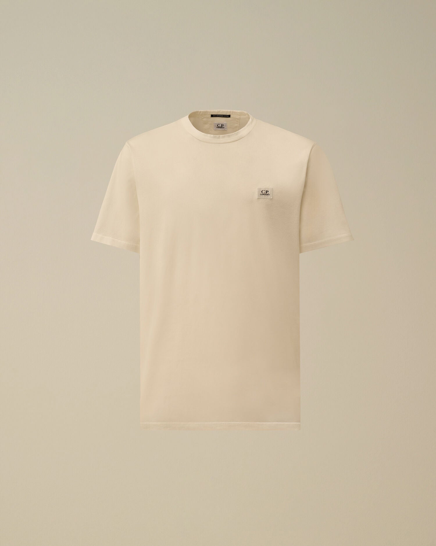 Mercerized Jersey 70/2 Gasato Short Sleeve Patch T-Shirt, GAUZE WHITE