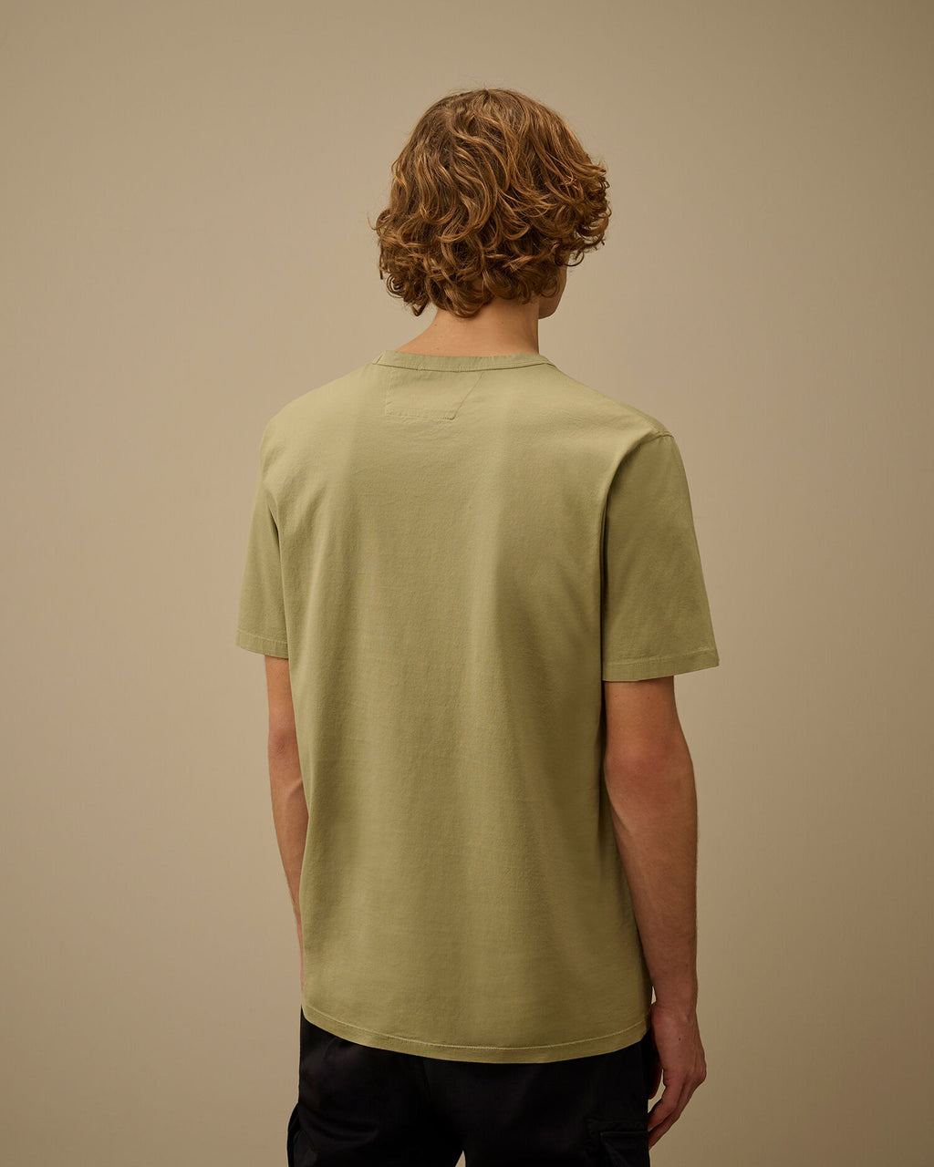 Mercerized Jersey 70/2 Gasato Short Sleeve Patch T-Shirt, MOSS GRAY - GREEN