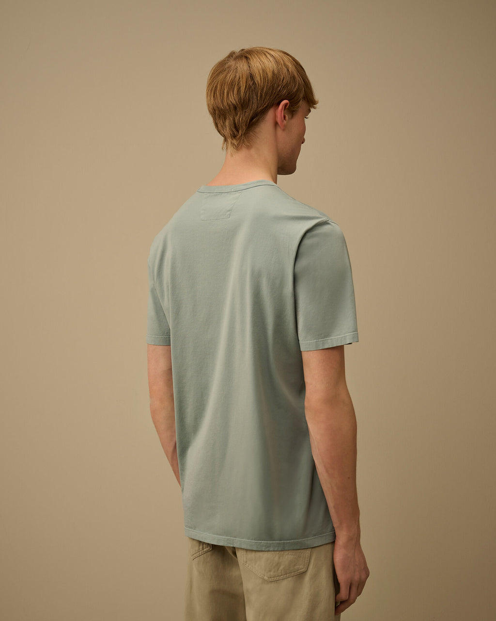 Mercerized Jersey 70/2 Gasato Short Sleeve Patch T-Shirt, SILVER BLUE