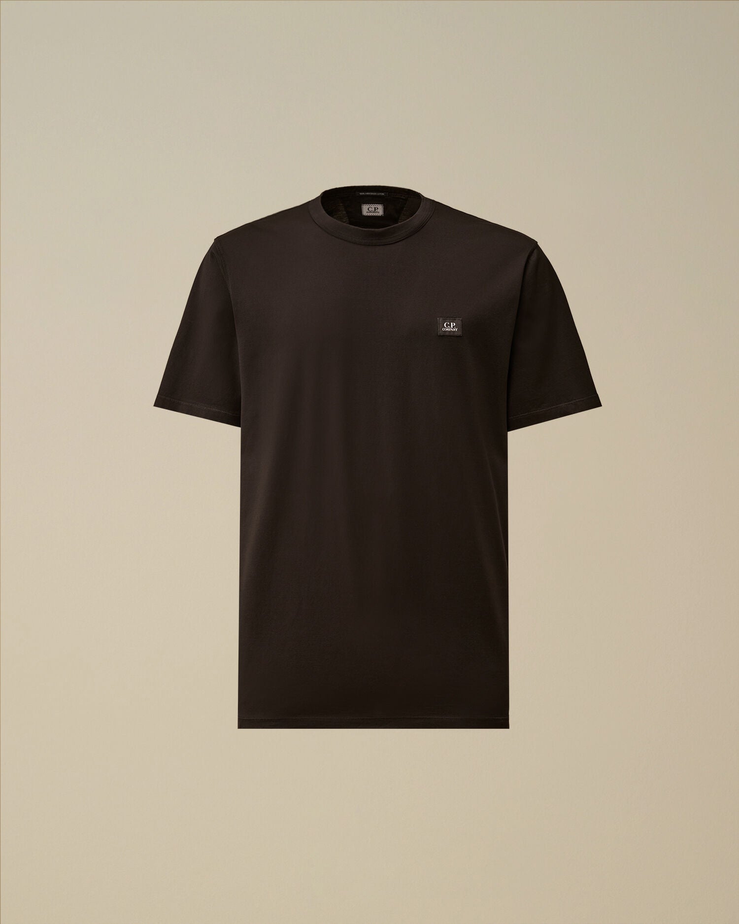 Mercerized Jersey 70/2 Gasato Short Sleeve Patch T-Shirt, BLACK