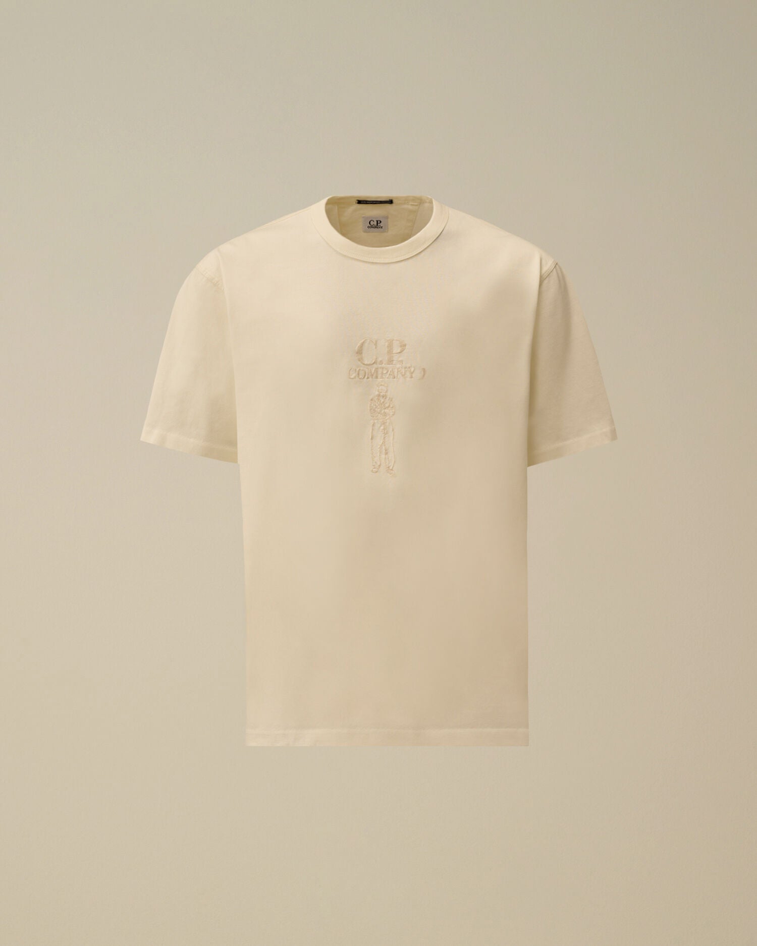 Mercerized Jersey 30/2 Twisted Short Sleeve Logo T-Shirt, GAUZE WHITE