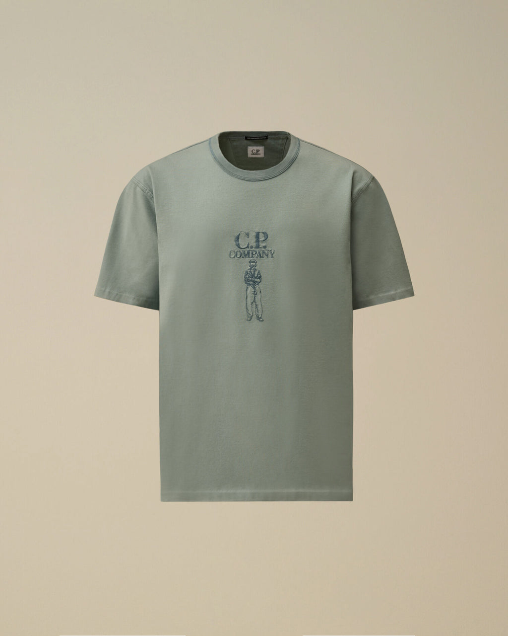 Mercerized Jersey 30/2 Twisted Short Sleeve Logo T-Shirt, SILVER BLUE