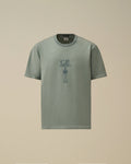 Mercerized Jersey 30/2 Twisted Short Sleeve Logo T-Shirt, SILVER BLUE