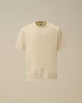 Mercerized Jersey 30/2 Twisted Short Sleeve Embroidery T-Shirt, GAUZE WHITE