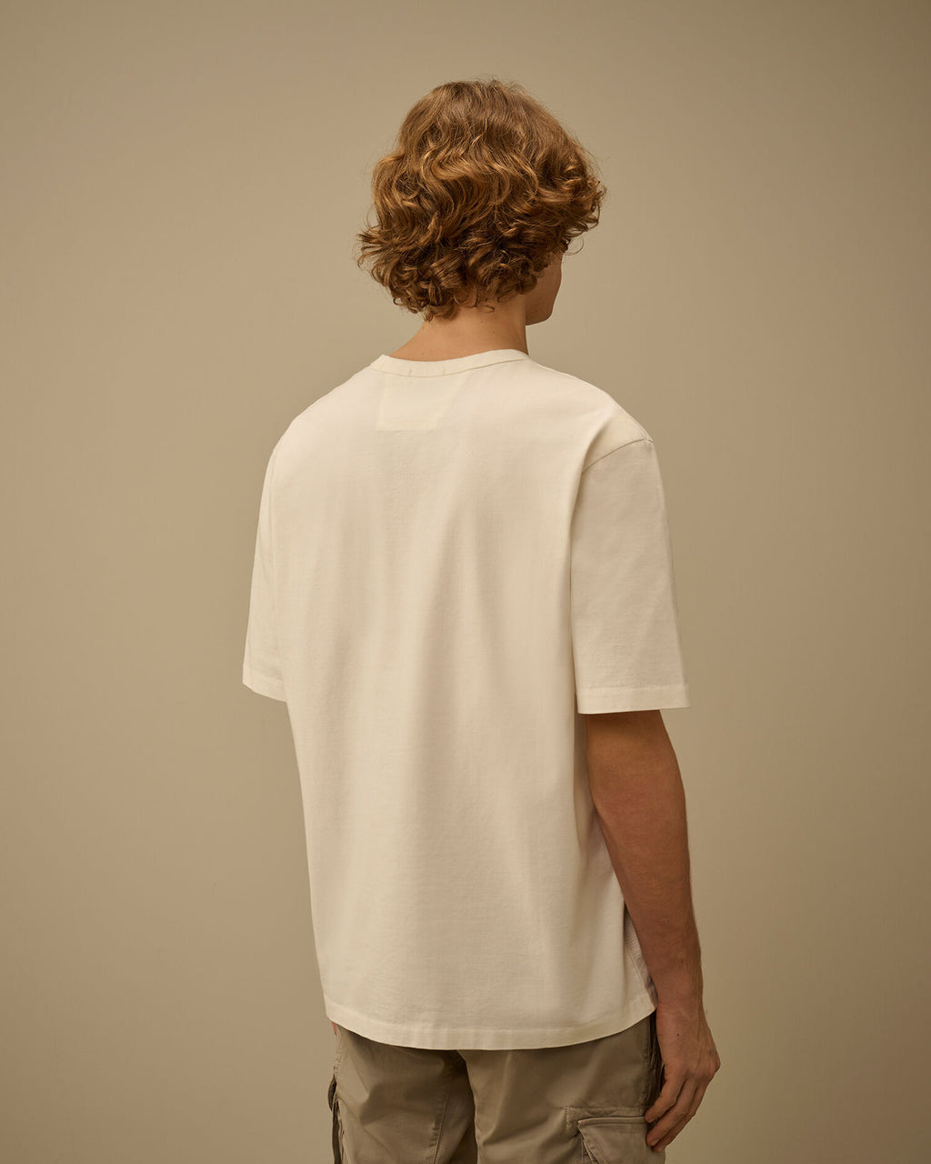 Mercerized Jersey 30/2 Twisted Short Sleeve Embroidery T-Shirt, GAUZE WHITE