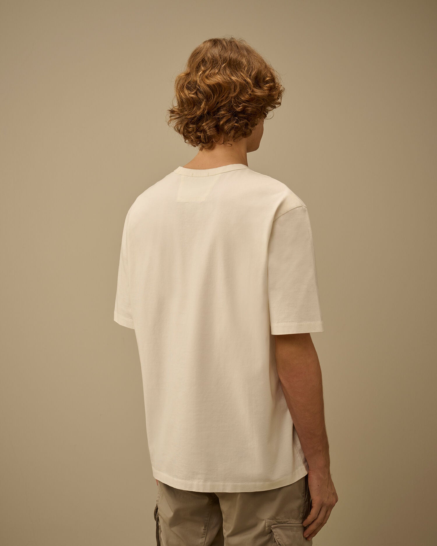 Mercerized Jersey 30/2 Twisted Short Sleeve Embroidery T-Shirt, GAUZE WHITE