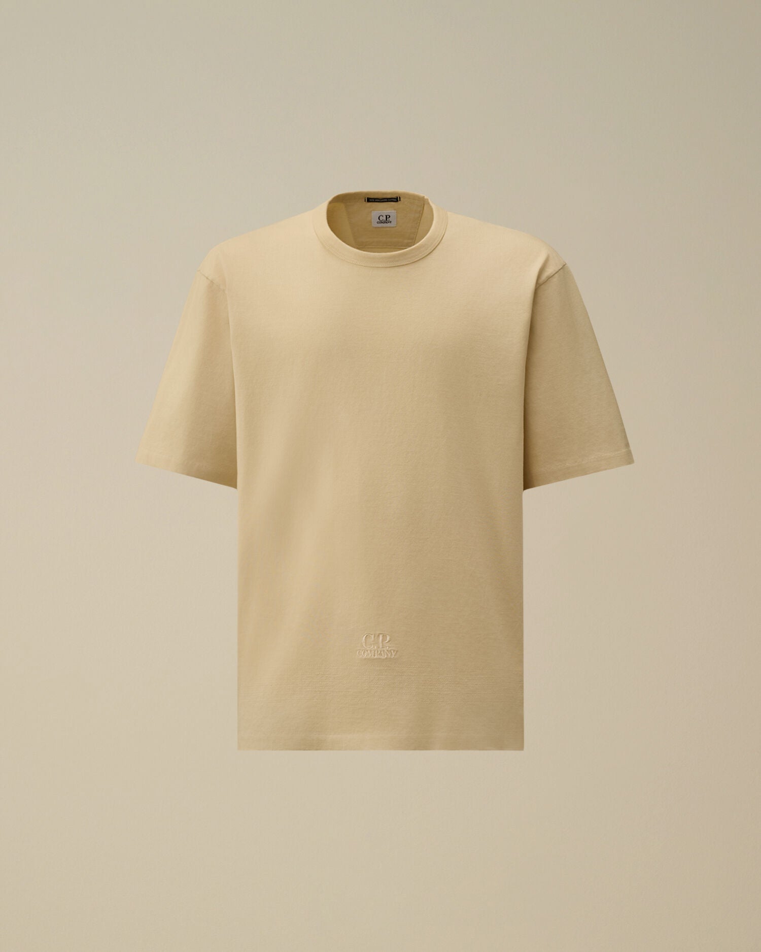 Mercerized Jersey 30/2 Twisted Short Sleeve Embroidery T-Shirt, FROZEN DEW - WHITE