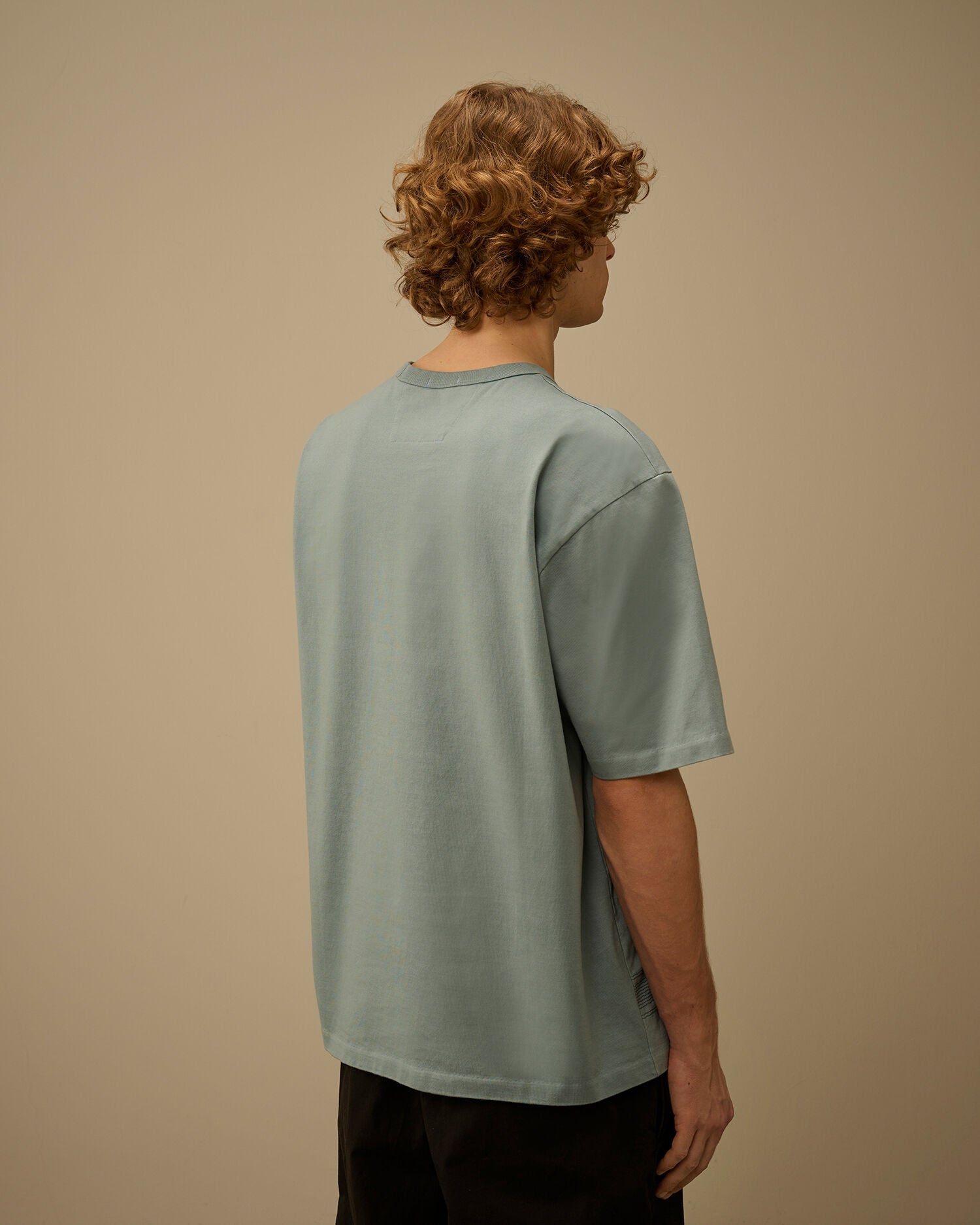 Mercerized Jersey 30/2 Twisted Short Sleeve Embroidery T-Shirt, SILVER BLUE