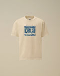 30/1 Jersey Short Sleeve Faded Logo T-Shirt, GAUZE WHITE